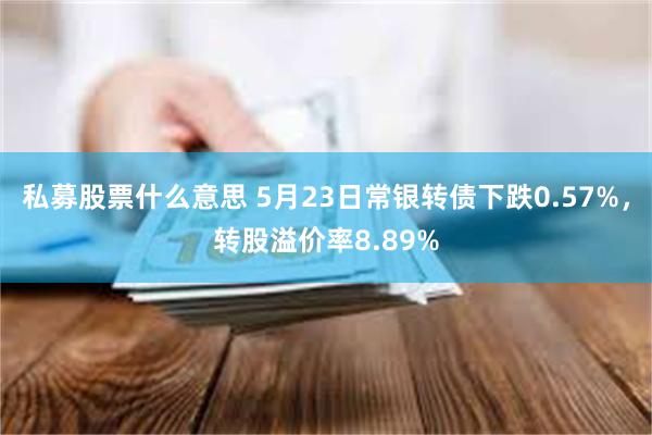 私募股票什么意思 5月23日常银转债下跌0.57%，转股溢价率8.89%